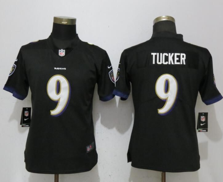 Women Baltimore Ravens #9 Tucker Black Vapor Untouchable Player Nike Limited NFL Jerseys